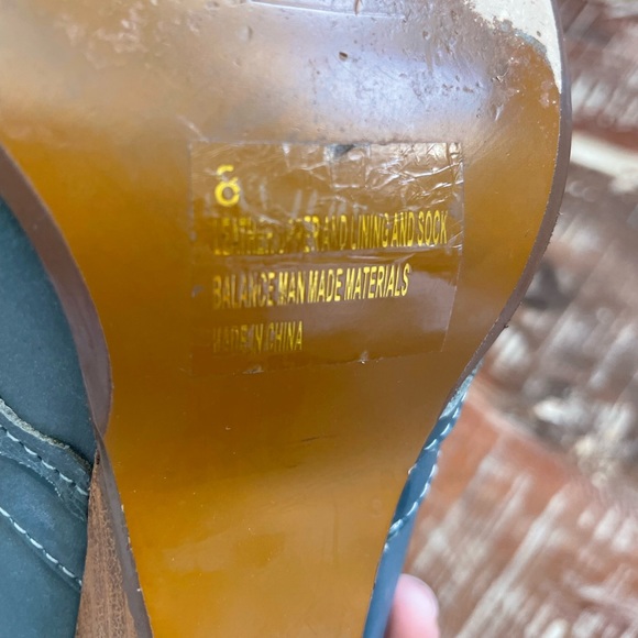 TEAL VINTAGE HEELS WITH A BOW AND CUTE FRINGE - Picture 10 of 13